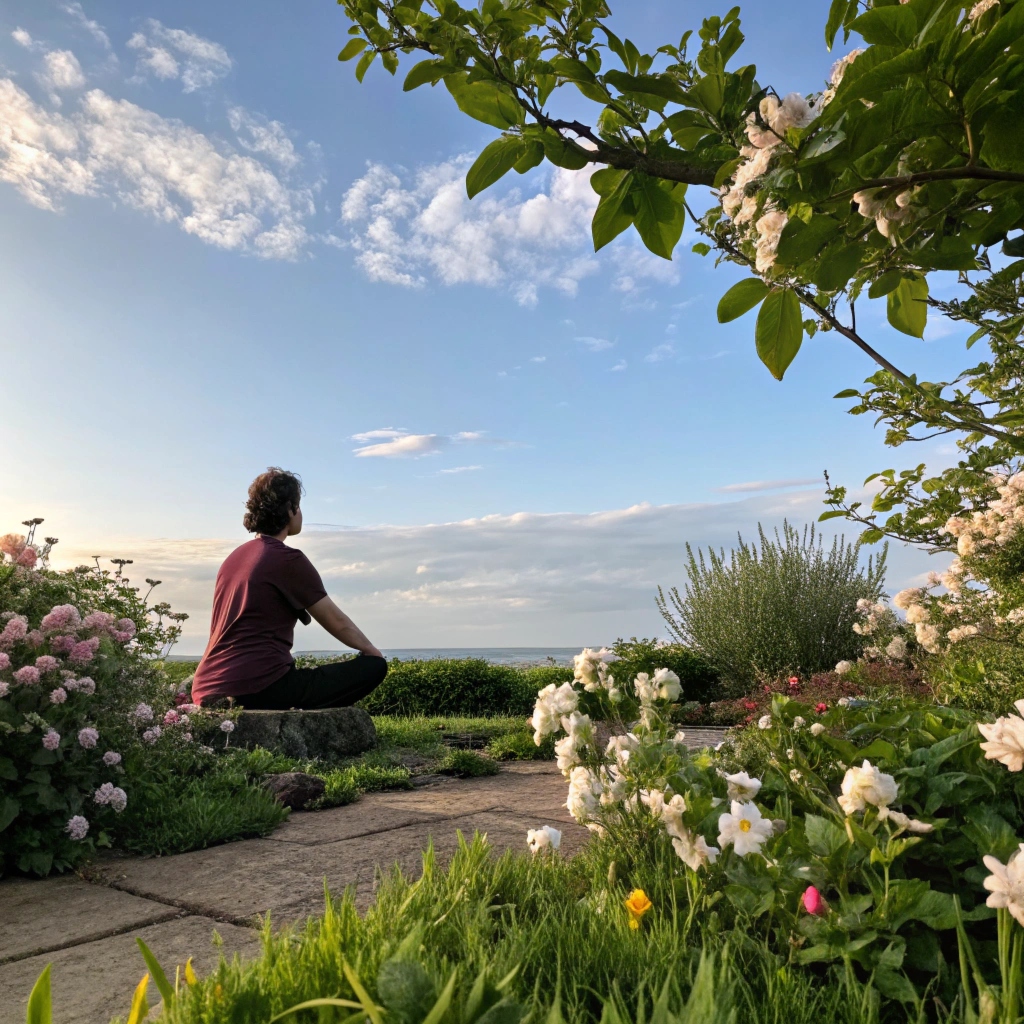 Person following a structured daily wellbeing routine with a journal and healthy breakfast